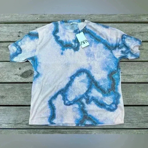 Zara Knit Tie Dye Print Tshirt - Picture 2 of 4